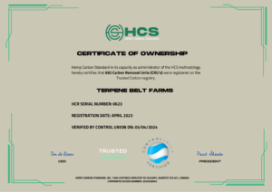 Hemp Carbon Certificate - Terpene Belt Farms